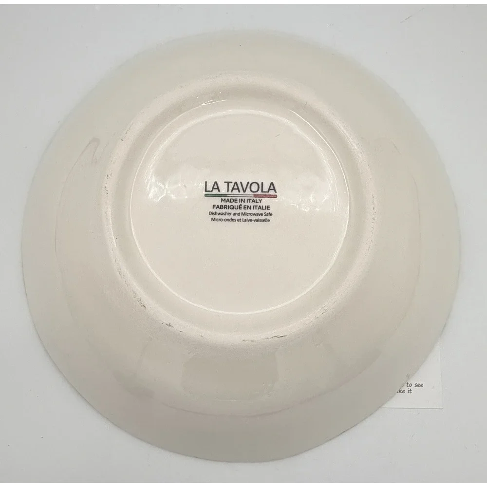 4 Hand Painted La Tavola Pasta Bowls Olive & Leaves Ceramic 9